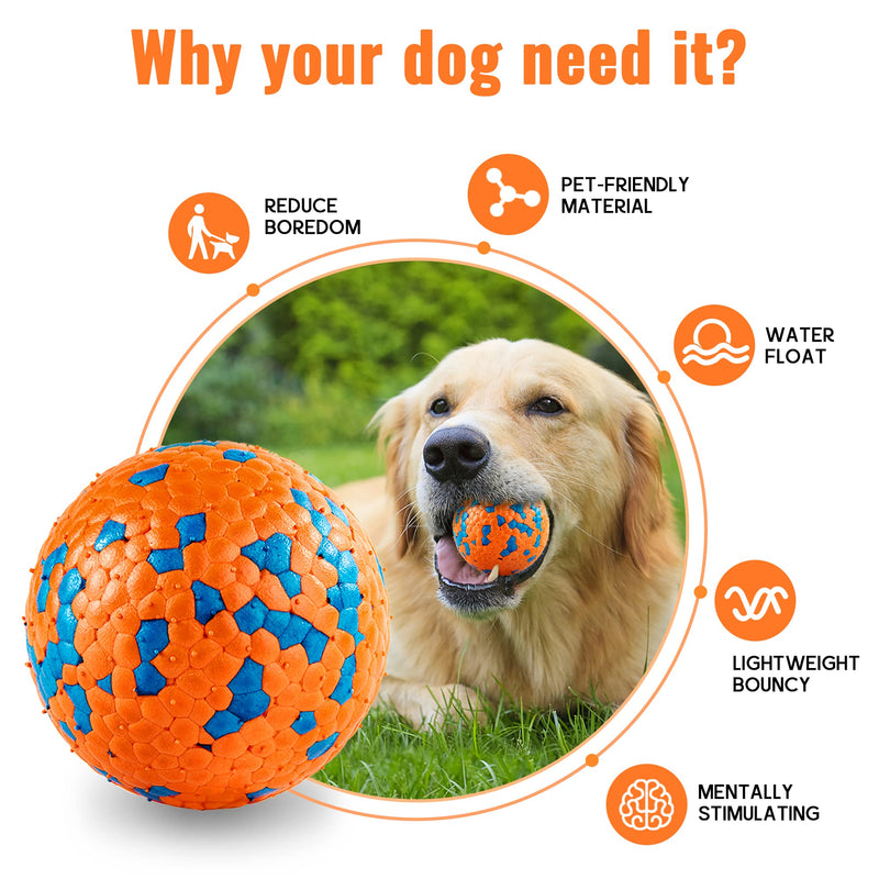 FUSOTO 2PCS Interactive Dog Balls, Dog Toys for Boredom and Stimulating, Dog Toys for Aggressive Chewers, Safer for Dog's Mouths, for Large Medium Small Puppy, Training Catch & Fetch, Water-Floating 2 PCS - Orange œÜ2.75 inch Ôºà7cmÔºâ - PawsPlanet Australia