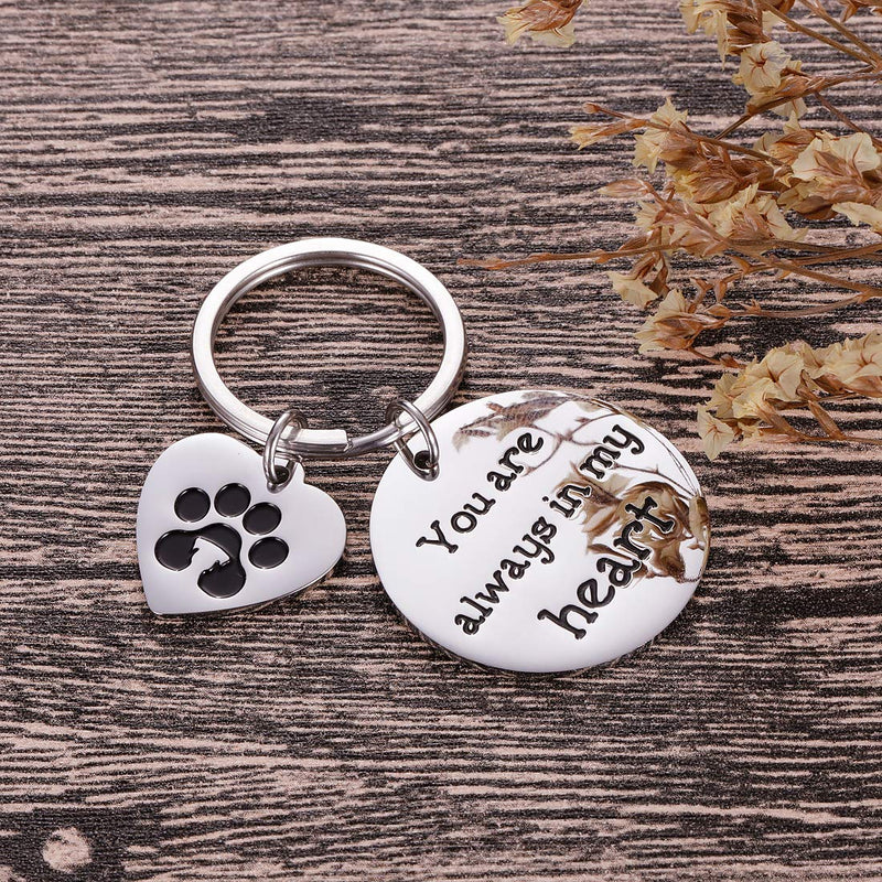Pet Memorial Gifts Keychain For Pet Dogs Owner Dog Mom Dad Remembrance Memory Sympathy Gifts For Loss Of Dog Pet Loss Gifts Keepsake For Dog Lover You Are Always In My Heart Paw Print Keyring - PawsPlanet Australia