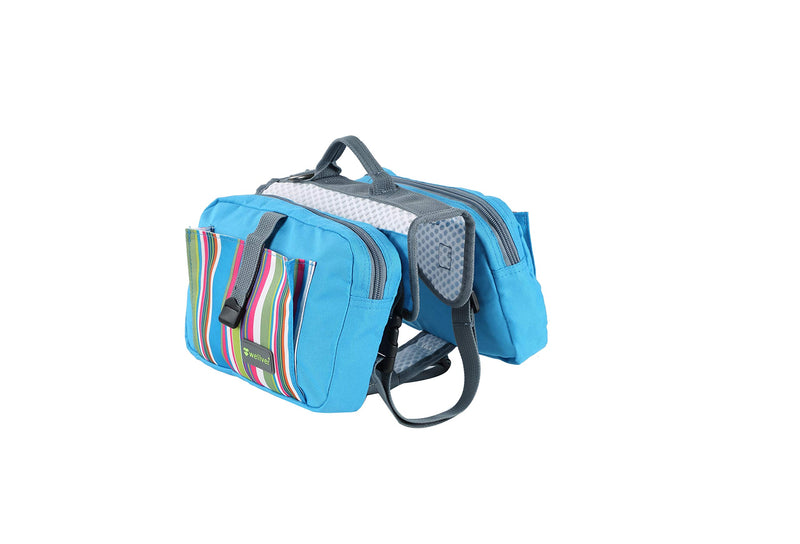 Wellver Adjustable Dog Saddle Backpack, Hound Hiking Saddle, Travel Saddle Bag for Small, Medium, Large and Extra Large Dogs S Blue - PawsPlanet Australia