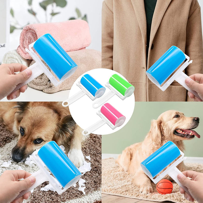 INHEMING Set of 6 washable lint rollers, reusable animal hair remover, lint roller for animal hair, lint brush for removing cat hair and dog hair, in 2 sizes, for sofa, car, bed, clothing - PawsPlanet Australia