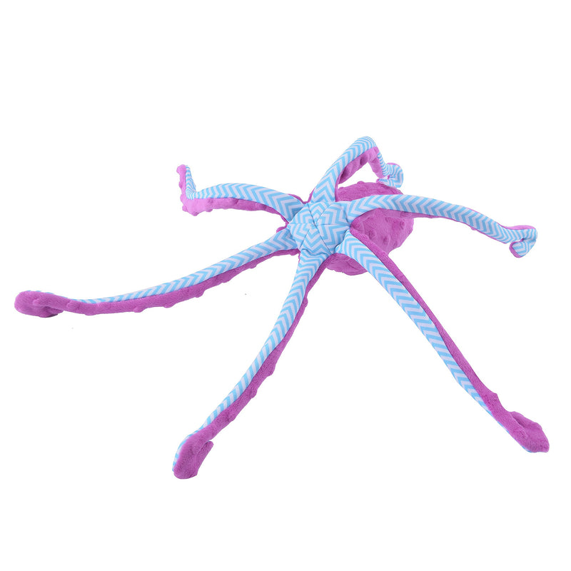 [Australia] - EXPAWLORER Best Squeaky Dog Plush Toys Pet Puppy Soft Treat Chew Toy Interactive for Small to Medium Breeds Dogs Cats Playing Octopus Design 17" Purple 