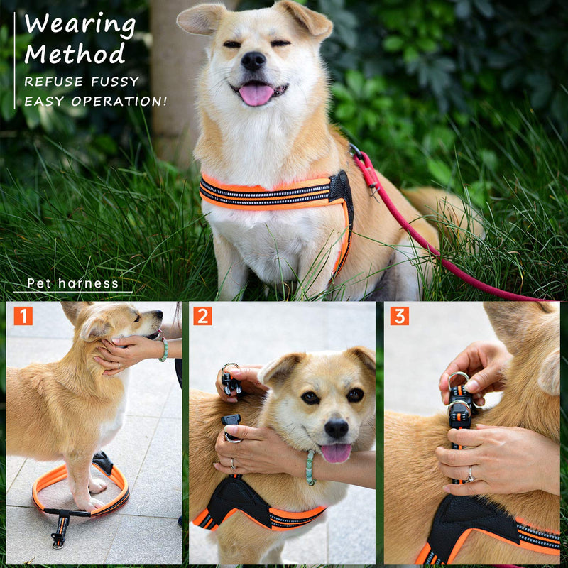 [Australia] - Dog Harness No Pull Ultra Soft Breathable Padded Pet Harness 2 Adjustable Botton, 3M Reflective Pet Harness for Dogs Easy Control for Small Medium Large Dogs S BLUE 