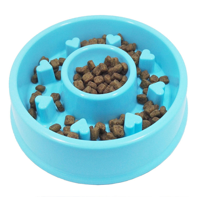 [Australia] - Baobeir Slow Feeder Bowl, Fun Feeder Interactive Bloat Stop Dog Bowl, Eco-Friendly Durable Non Toxic Bamboo Fiber Slow Feed Dog Bowl Blue 