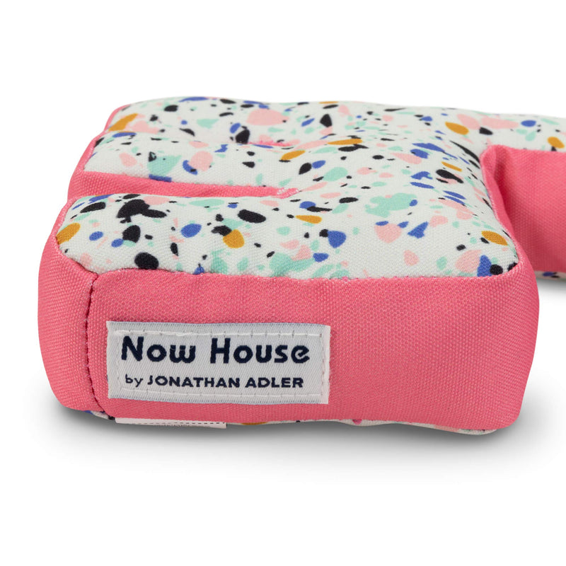 [Australia] - Now House by Jonathan Adler for Pets Dog Chew Toys | Canvas Dog Toys Available in Multiple Shapes and Prints | Chew Toys for All Dogs | Squeak Toy Your Dog Will Love Terrazzo Giraffe 