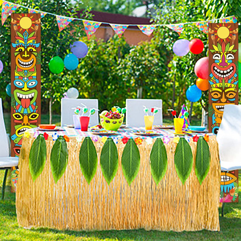 2pack Luau Decor Tiki Totem Door Banner for Porch Wall Hanging Cookout Tropical Party Safari Party Supplies Size 72.4 inch Party Decorations - PawsPlanet Australia