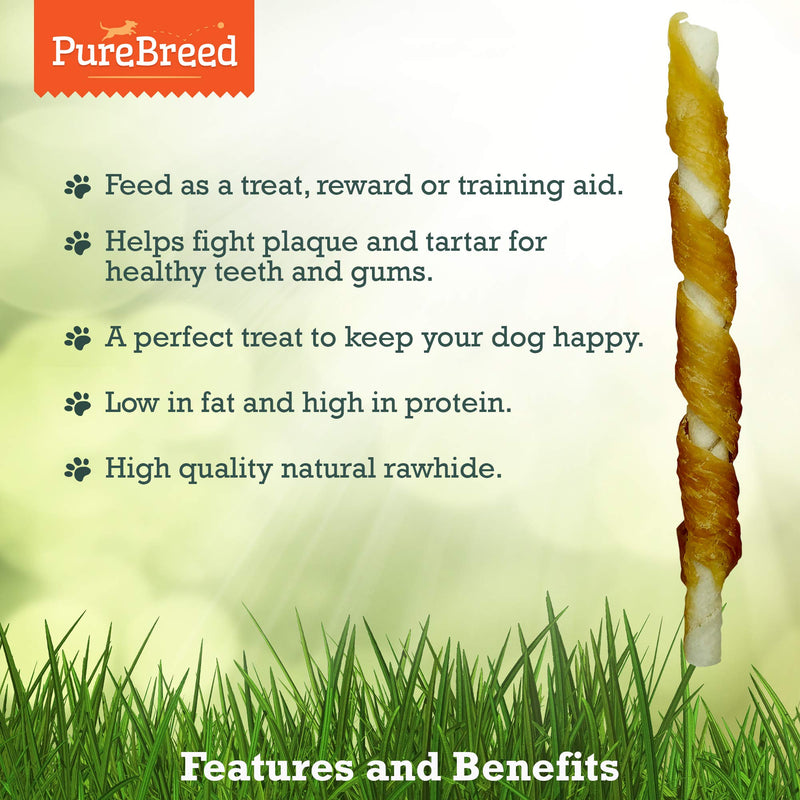50pk Twist Rawhide Sticks Chicken Dog Treats | Chicken Wrapped Dog Chews Toy | Low Fat, High In Protein Chicken Twists for Dogs | Chicken Rawhide Dog Chew | Includes SOL Notebook - PawsPlanet Australia