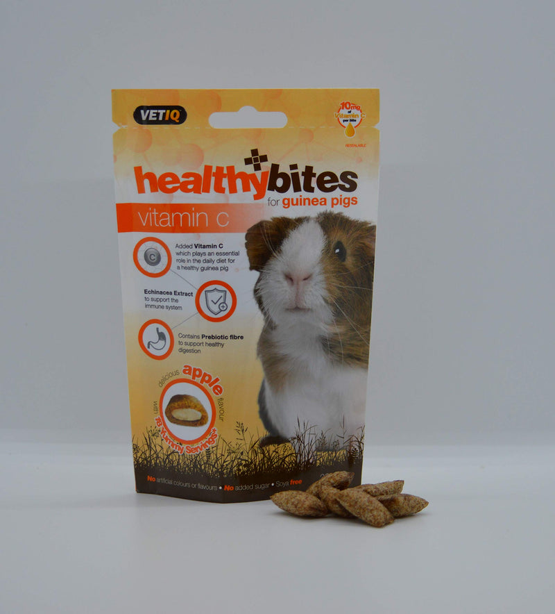 VetIQ HealthyBites for Guinea Pigs, Vitamin C Treats, 4x 30g, Pet Remedy to Support Immune Systems of Your Guinea Pig or Hamster, Guinea Pig & Hamster Treats with Prebiotic Fibre For Healthy Digestion - PawsPlanet Australia