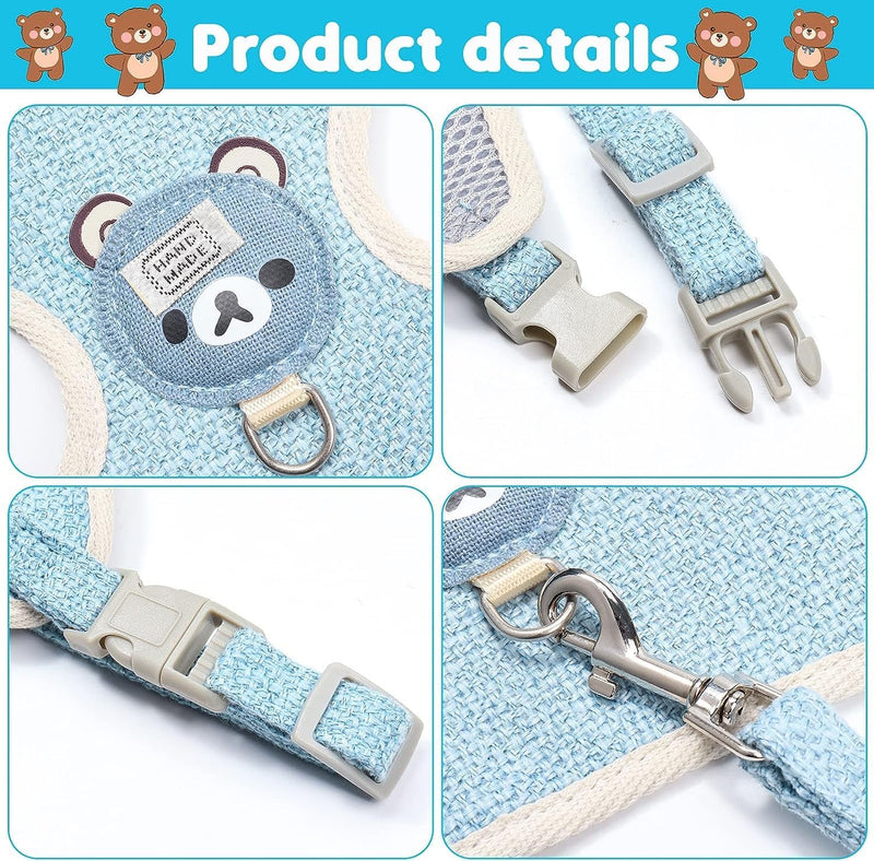 Pack of 3 Rabbit Leash 120 cm Adjustable Cat Harness Rabbit Harness Rabbit Leash Dwarf Rabbit Rabbit Leash for Dwarf Rabbits Cat Harness Set with Leash for Cats Cat Harness (3-6 kg) 3-6 kg - PawsPlanet Australia