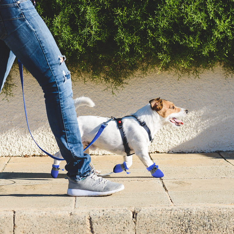 Frienda 3 Sets Dog Shoes for Hot Pavement Anti Slip Adjustable Drawstring Dog Booties Reflective Straps Dog Boots Winter Warm Puppy Shoes for Small Medium Dogs Size 4 - PawsPlanet Australia