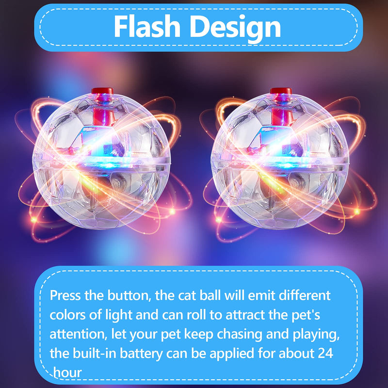 4 Pieces Ghost Hunting Cat Ball Motion Light Up Cat Balls LED Motion Activated Cat Ball Motion Light Up Cat Dog Interactive Toys Pet Glowing Mini Running Exercise Ball Toys for Animals Activity - PawsPlanet Australia