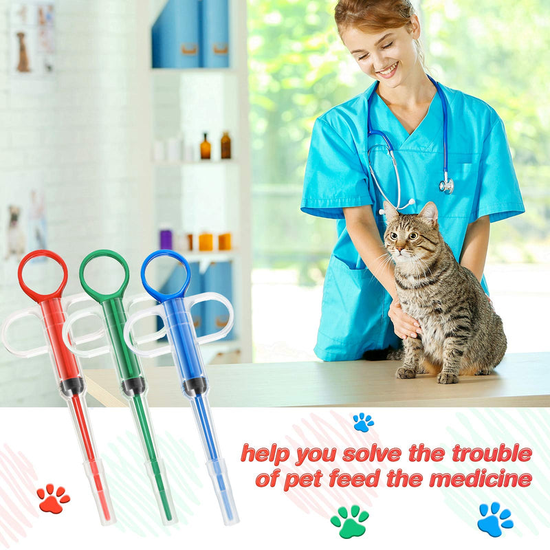 Nuanchu 6 Pieces Pet Medicine Feeding Syringe Pet Tablet Syringe with 2 Tips 2-in-1 Pet Pill Liquid Syringe Dispenser Tools for Birds Cats Dogs - PawsPlanet Australia