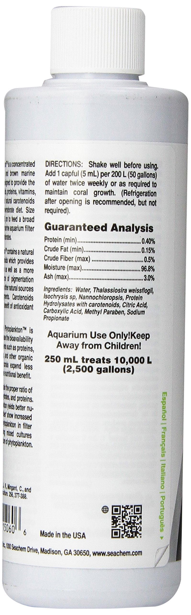 Reef Phytoplankton, 250 mL / 8.5 fl. oz. 250 ml (Pack of 1) - PawsPlanet Australia