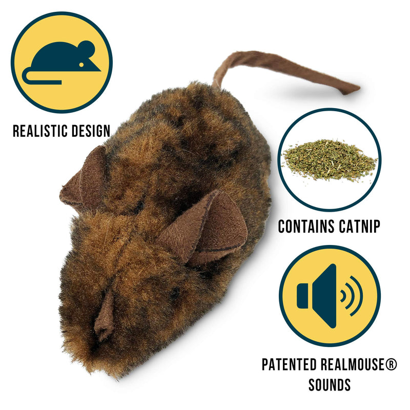 OurPets Play-N-Squeak Mouse Hunter Cat Toy (Interactive Cat Toy & Catnip Toy with Real Mouse Electronic Sound Catnip Toys for Cats) Perfect Cat Toys for Indoor Cats with Catnip) - PawsPlanet Australia