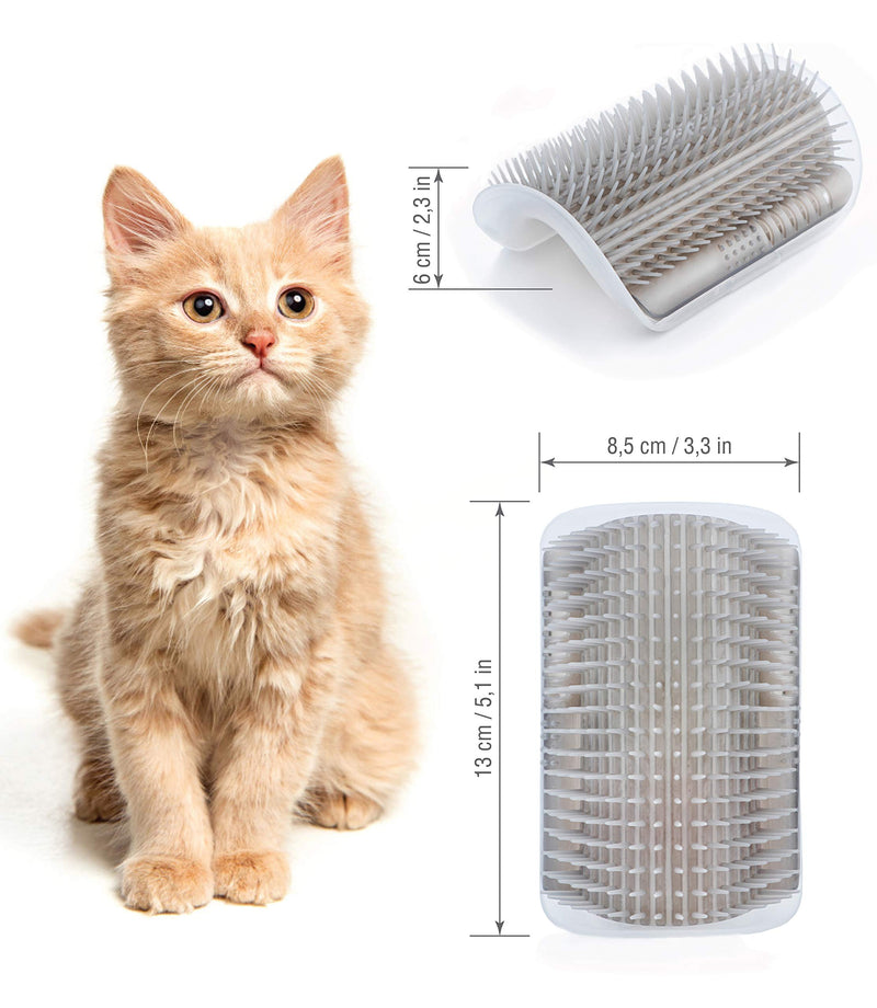 [Australia] - VONZID cat self Groomer Wall Corner, cat Brush, 4 Pack New Upgrade, Multiple use Medium Soft for cat Scratcher, is a Grooming Brush Massage Used as a Comb for Fur pet Black 