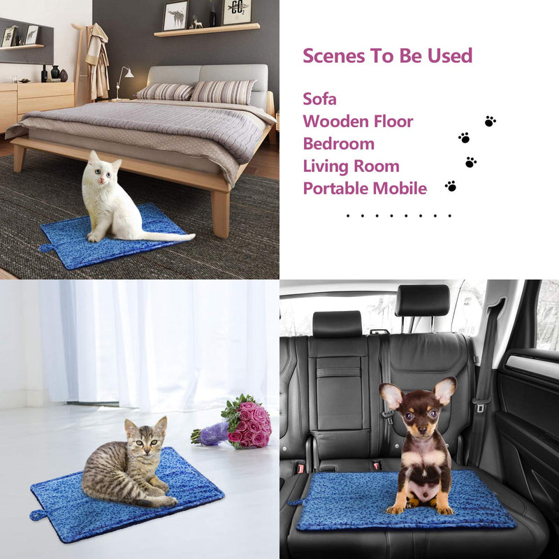 MARUNDA Super Soft Crate Mats,Reversible Fleece Dog Crate Kennel Pad,Machine Wash & Dryer Friendly-Anti-Slip Pet Beds for Pets Sleeping Small- 21" * 15" Blue - PawsPlanet Australia