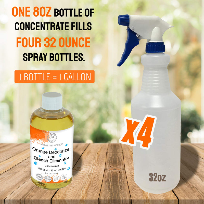 [Australia] - Harbor's Orange Deodorizer and Pet Stench Eliminator. Removes Dog & Cat Urine. Instantly Cleans Rugs, Furniture, Mattresses with Pleasant Natural Aroma. Bottle of Concentrate Makes 1 Gal of Spray 