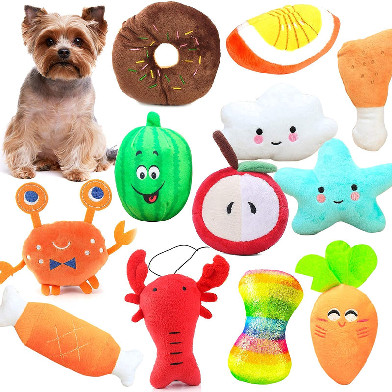 AWOOF Dog Squeak Toy, 12-Pack Cute Stuffed Dog Toy for Puppy,Interactive Puppy Chew Toys for Puppy Teething & Relieve boredom,Bulk Dog Toys for Small Medium Dogs,Dog Birthday Gift for Puppy - PawsPlanet Australia