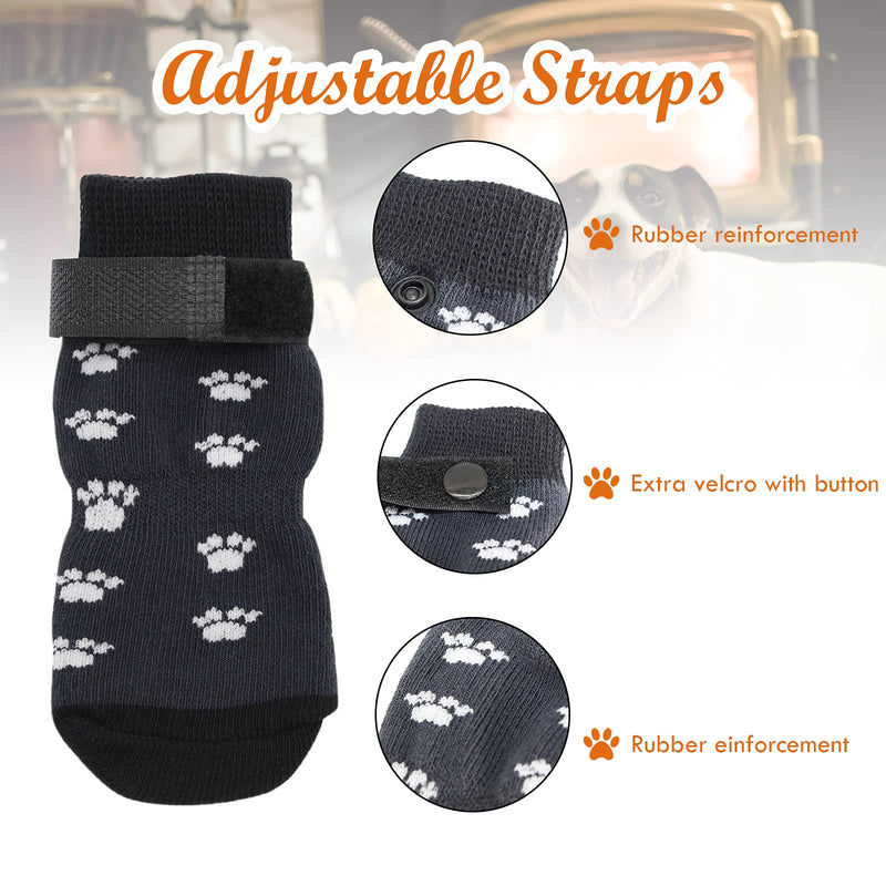 RANYPET Anti Slip Dog Socks 3 Pairs - Dog Grip Socks with Straps Traction Control for Indoor on Hardwood Floor Wear, Pet Paw Protector for Small Medium Large Dogs S - PawsPlanet Australia