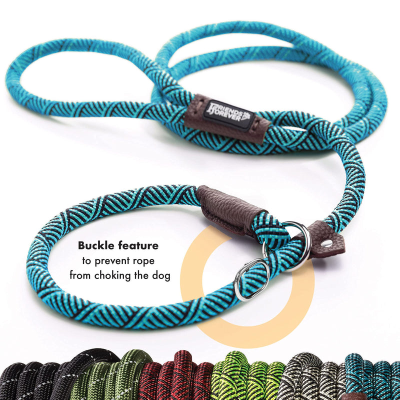 Friends Forever Extremely Durable Dog Rope Leash, Premium Quality Mountain Climbing Rope Lead, Strong, Sturdy Comfortable Leash Supports The Strongest Pulling Large Medium Dogs 6 feet, Blue - PawsPlanet Australia