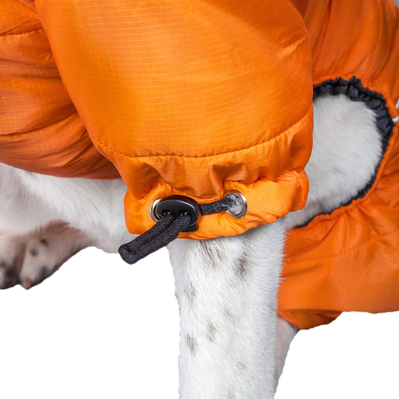 DOGHELIOS 'Thunder-Crackle' Full-Body Bodied Waded-Plush Adjustable and 3M Reflective Pet Dog Jacket Coat w/ Blackshark Technology, Medium, Sporty Orange - PawsPlanet Australia