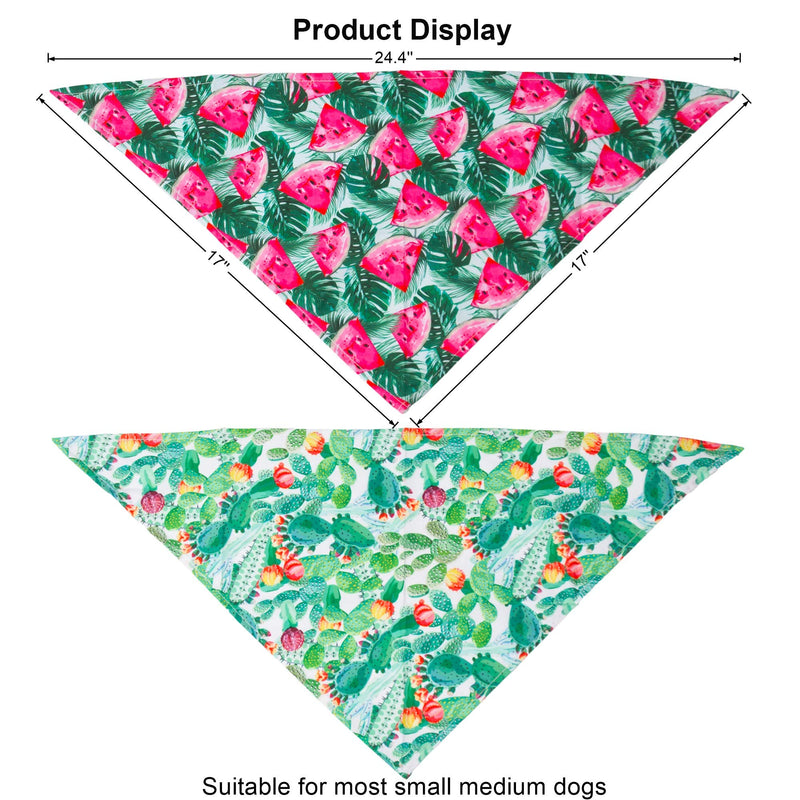 Summer Hawaii Dog Bandana, 6 Pack Holiday Dog Puppy Bandana Flamingo & Fruit Pattern Dog Triangle Scarf for Small Medium Dogs Pets - PawsPlanet Australia