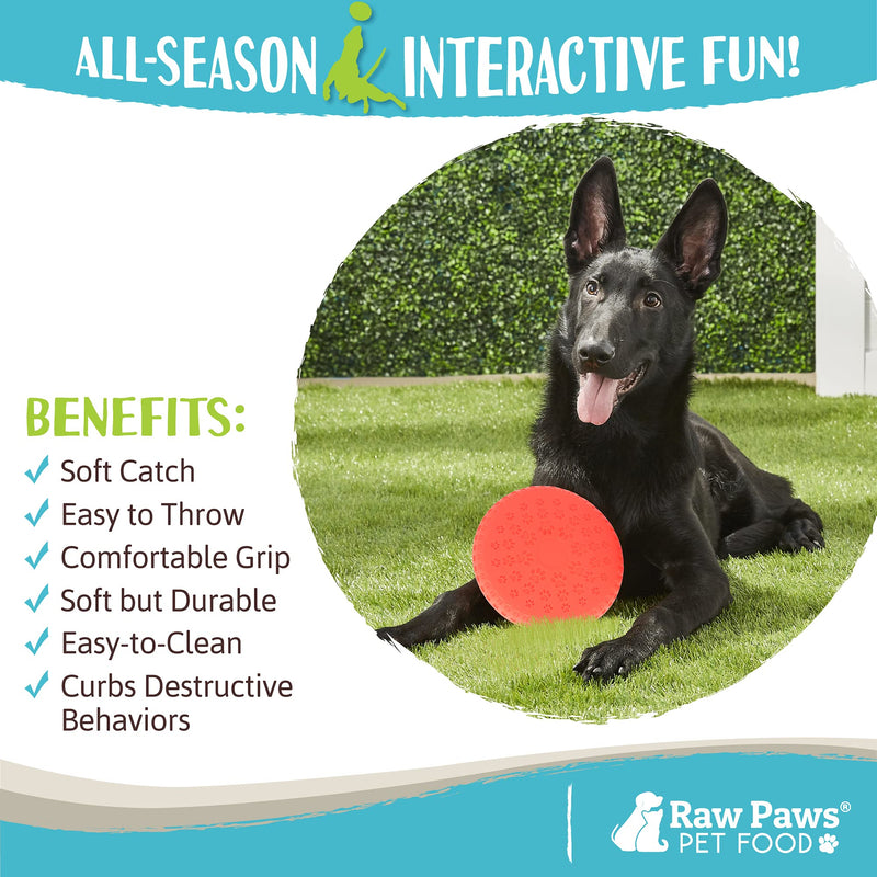 Raw Paws Durable Flying Disc for Dogs - Fetch Toys - Soft Frisbee for Dogs - Disc Dog Toy - Disc Toys for Dogs - Dog Throw Toys for Large to Medium Dogs, Puppies - Dog Frisbee - Dog Flying Saucer Disk - PawsPlanet Australia