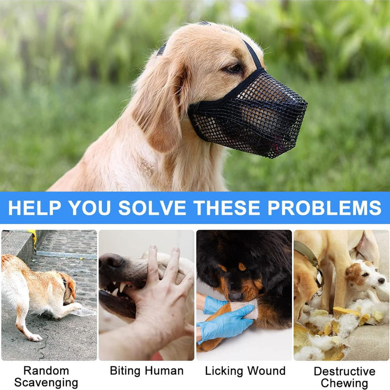 Exsbtay Mesh Dog Muzzle, Muzzle for Dogs, Basket Muzzle for Dogs, Breathable Pet Mask Dog Training Muzzle for Small Medium Large Dogs (M, Black) - PawsPlanet Australia