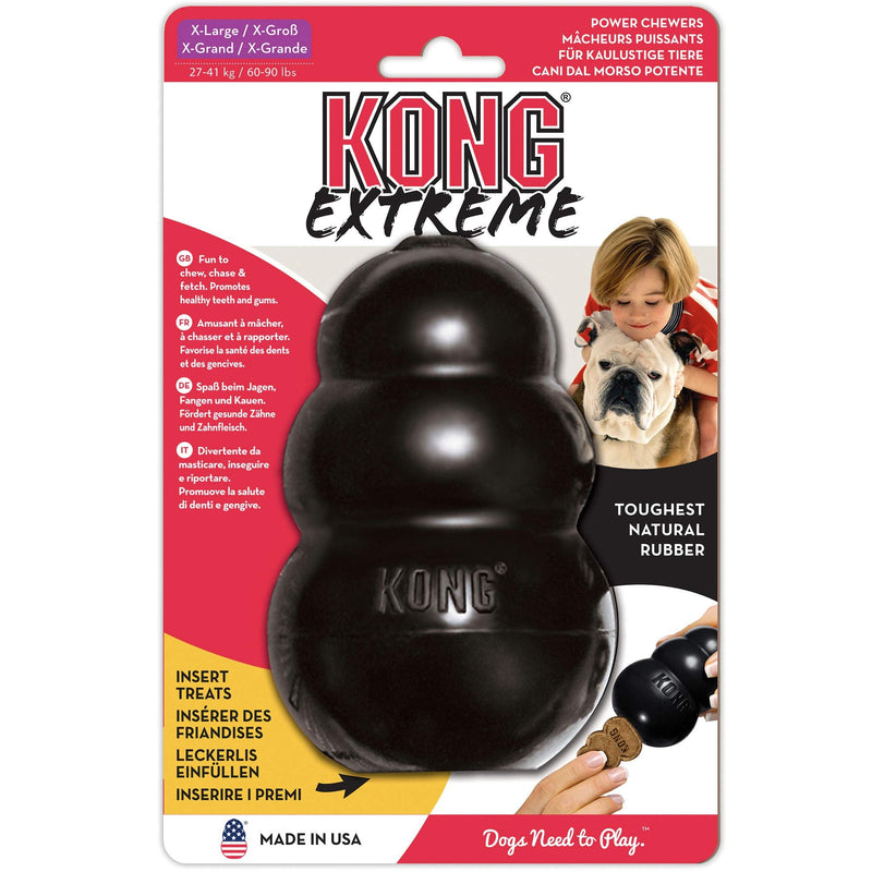 KONG - Extreme Dog Toy - Toughest Natural Rubber, Black - Fun to Chew, Chase and Fetch - For Extra Large Dogs X-Large - PawsPlanet Australia