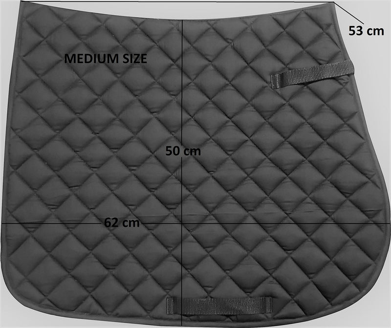 EQUESTRIAN HORSE RIDING SOFT FULL SADDLE PAD CLOTH NUMNAH WITH FLEECE LINNING Black S - PawsPlanet Australia