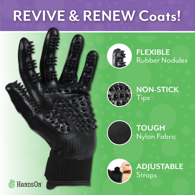 HANDSON Pet Grooming Gloves - #1, Award Winning Gloves for Shedding, Bathing, Hair Remover - Gentle Brush for Cats, Dogs and Horses |Mono Purple|Small Mono Purple Small - PawsPlanet Australia