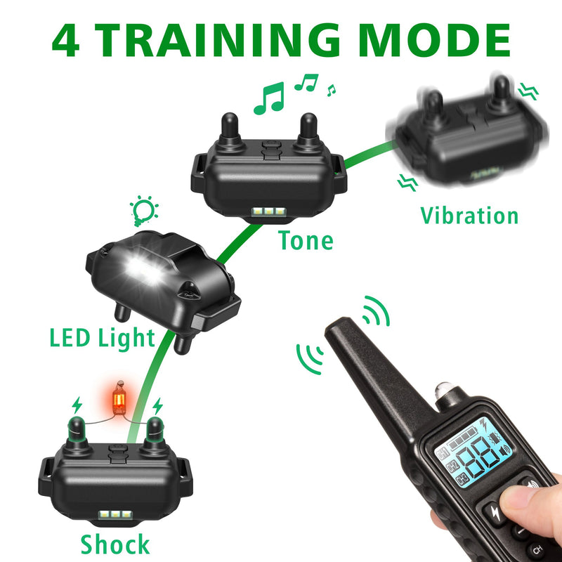 [Australia] - F-color Dog Training Collar, Range 2600ft Dog Shock Collar with Remote Rechargeable Waterproof with 4 Modes Light Beep Vibration Shock Collar for Medium Large Dogs Breed, 3 Pack 