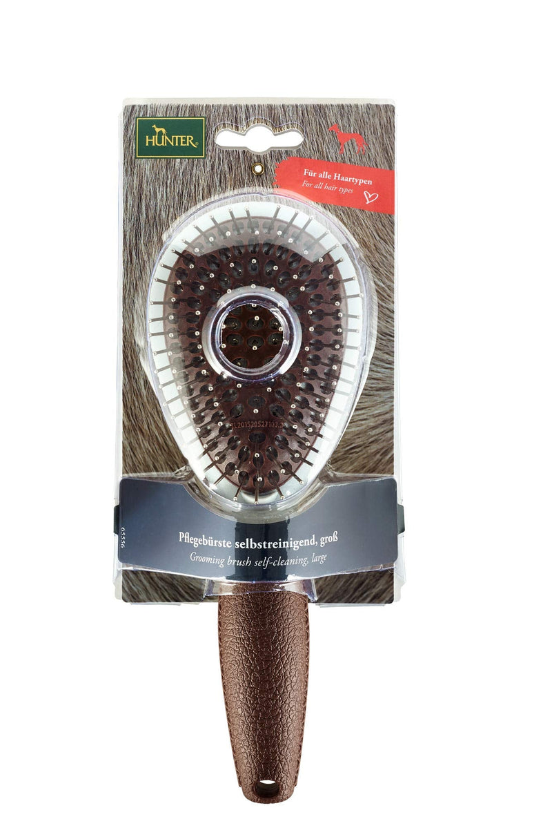 HUNTER SPA self-cleaning grooming brush for dogs, 22.5 x 8.0 cm, L, gray / brown - PawsPlanet Australia