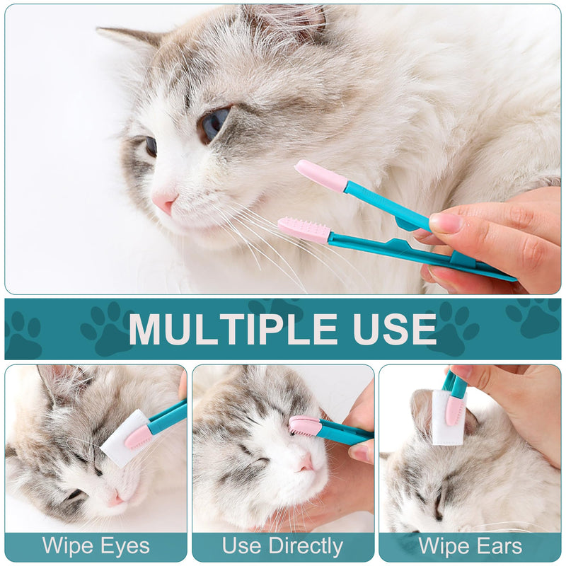 Dog Tear Comb Tear Stain Removal Comb Brush Care for Pets Cats Dogs Small Large Medium Remove Mucus Crust Double Sided Tool Blue Pink 2 Pieces - PawsPlanet Australia
