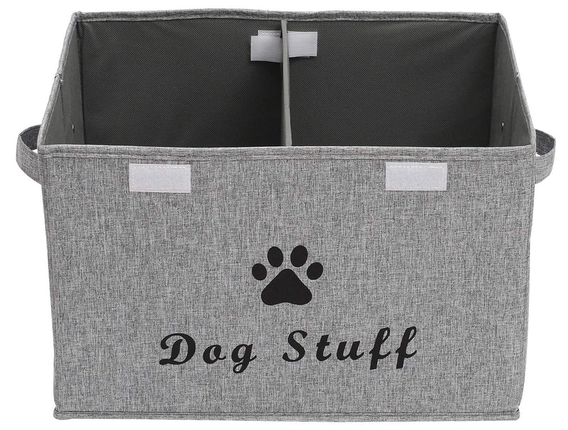 Ctomche Large Canvas Storage Basket Bin Pet Toy And Accessory Storage Bin,Organizer Storage Basket For Pet Toys,Blankets,Leashes And Food Snowgray 43CM Length * 31CM Wide * 26CM High - PawsPlanet Australia