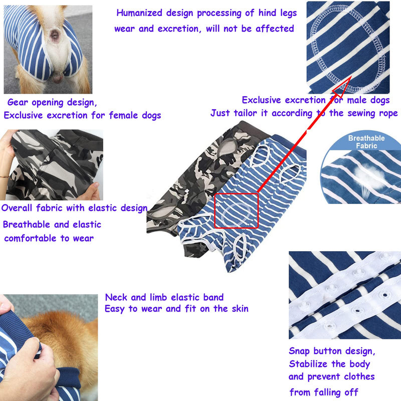 Komate Dog Surgical Operation Recovery Suit After Surgery Pet Puppy Medical Vest Abdominal Wound Protector Clothes for Small Medium Large Dogs Cats for Skin Diseases Anti-Licking (XS, Camouflage) XS - PawsPlanet Australia