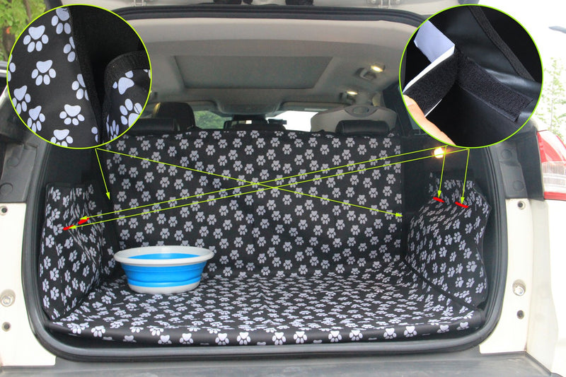 [Australia] - Pet Dog Trunk Cargo Liner - Oxford Car SUV Seat Cover - Waterproof Floor Mat for Dogs Cats - Washable Dog Accessories Paw Prints 