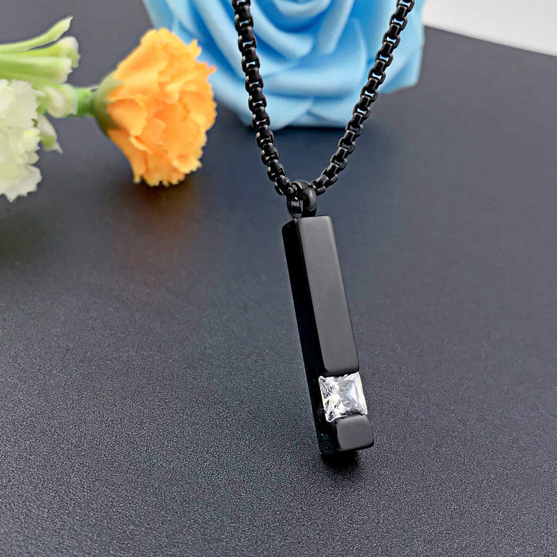Birthstone Cuboid Locket Urn Necklaces for Ashes Cremation Jewellery Urns for Human Ashes Memorial Urn Keepsake Pendant April - PawsPlanet Australia