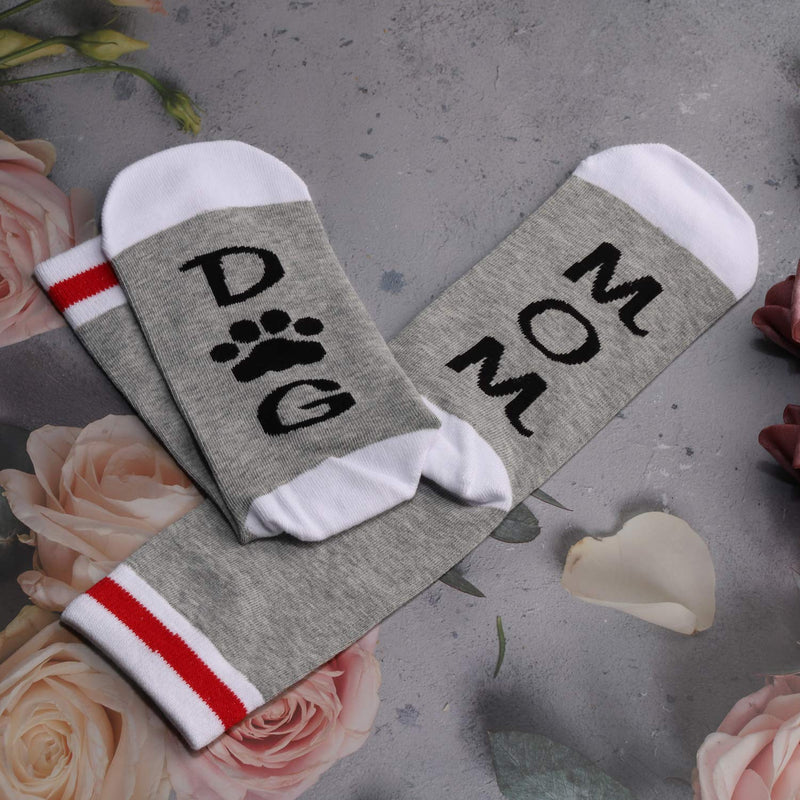 [Australia] - POFULL 2 Pairs Dog Lover Gift Dog Mom Socks Cute Puppy Paw Print Christmas Gift 