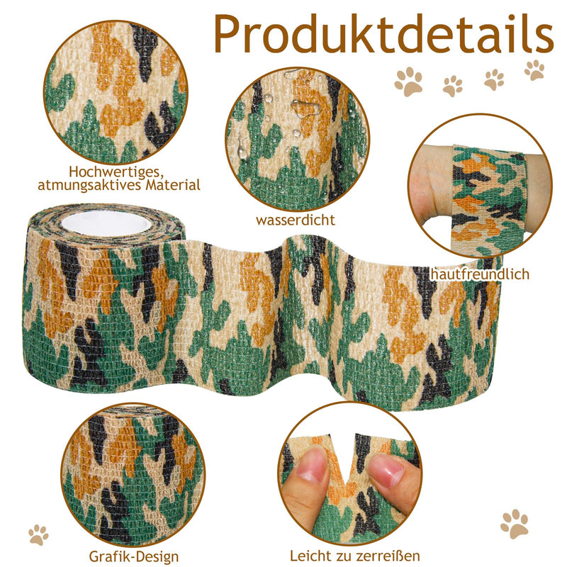 aurorayer 6 Rolls Self-Adhesive Bandage for Pets Multifunctional Elastic Self-Adhesive Bandage Pet Vet Wrap for Cat, Dog, Horse Leg Adhesive Bandage (5 cm x 4.5 m) - PawsPlanet Australia