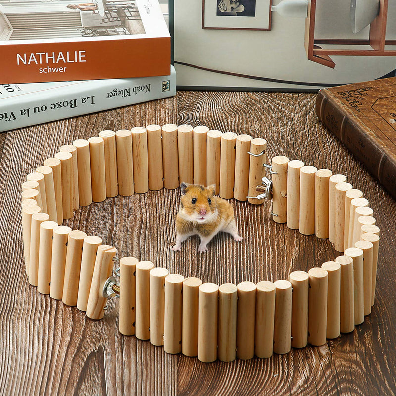 Sumind Wooden Pet Ladder Bridge 2 Pieces Soft Animal Bridge (Wooden Color) Wooden Color - PawsPlanet Australia