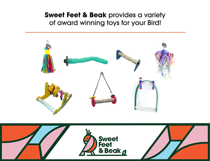 Sweet Feet and Beak Roll Swing and Perch for Birds, Keeps Nails and Beak in Top Condition and Stimulate Leg Muscles - Made in The USA -Safe and Non-Toxic, for Cages 7.5" Small Blue - PawsPlanet Australia