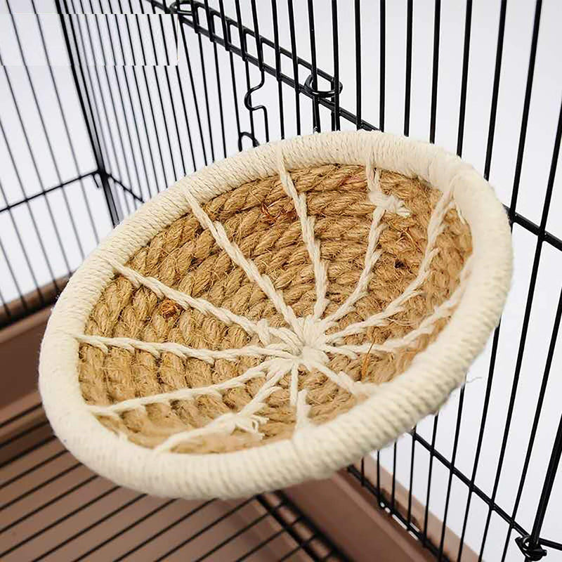 PINVNBY Bird Nest Hemp Rope Weave Parakeet Breeding Nest Bed Small Parrot Cage Hatching Nesting Box with Flannel for Budgie Cockatiel Lovebird - PawsPlanet Australia