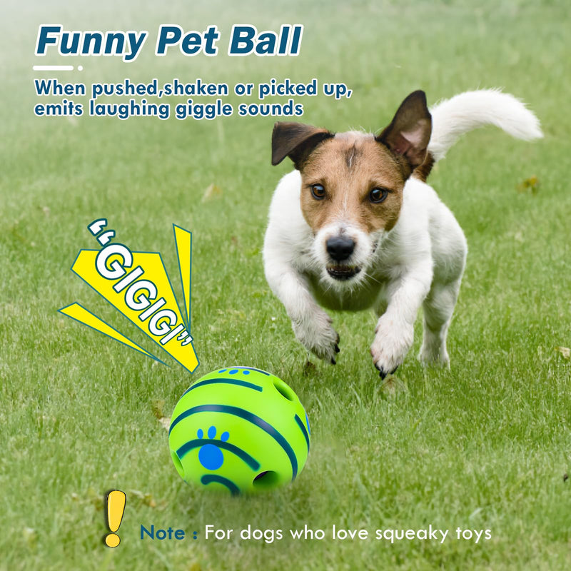 JIZZU Dog Ball Dog Toy Ball, Giggle Ball, Interactive Ball, Dog Ball Tough Dog Toys, Interactive Dog Balls, Indestructible Squeaky Ball for Dogs - PawsPlanet Australia