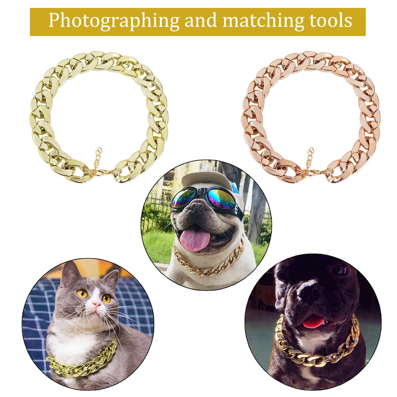 [Australia] - Legendog Dog Neck Chain Pet Chain Collar Fashion Cool Plastic Pet Chain Necklace for Cat Dog Golden 