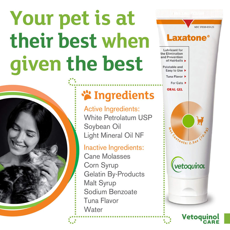 Vetoquinol Laxatone: Oral Hairball Lubricant Gel for Cats – Tuna-Flavored, 2.5 oz - PawsPlanet Australia