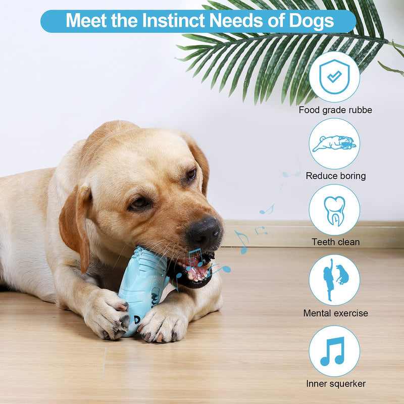 Angelland Dog Squeaky Toy for Aggressive Chewer, Dog Toothbrush for All Breeds, Indestructible Toy for Medium Dogs, Puppy Teeth Cleaning Chew Toy, Durable Dog Water Toy with Cleaning Brush - PawsPlanet Australia