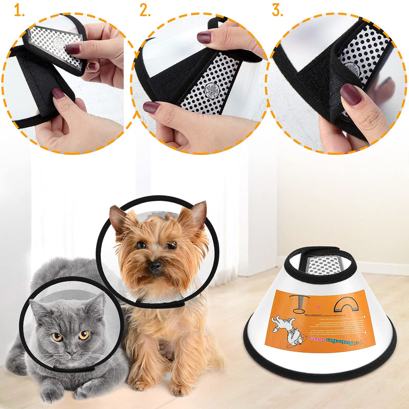 Weewooday 3 Pieces Dog Cone Collar, Adjustable Pet Cone Protective Collar Anti-Bite Lick Wound Cone Healing, Soft Plastic E-Collar Neck Cone for Small, Medium Dog and Cat - PawsPlanet Australia