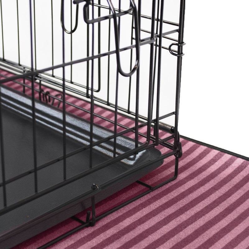 Bone Dry Striped Pet Cage Mat Small Cranberry - PawsPlanet Australia