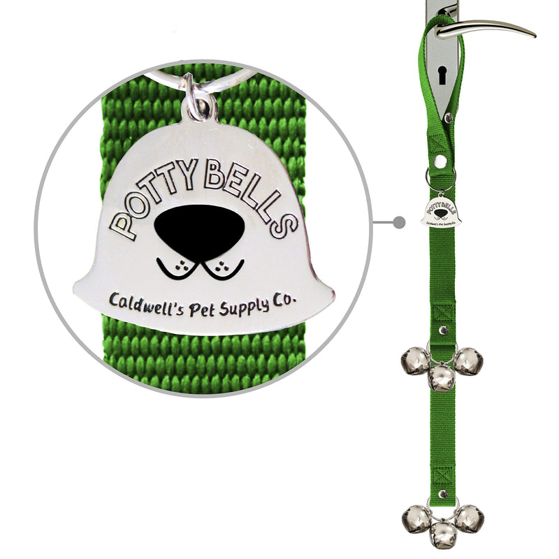 Caldwell's Pet Supply Co. Potty Bells Housetraining Dog Doorbells for Dog Training and Housebreaking Your Dog Loud Dog Door Bell for Potty Training Puppies and Dogs One Potty Bell Green - PawsPlanet Australia