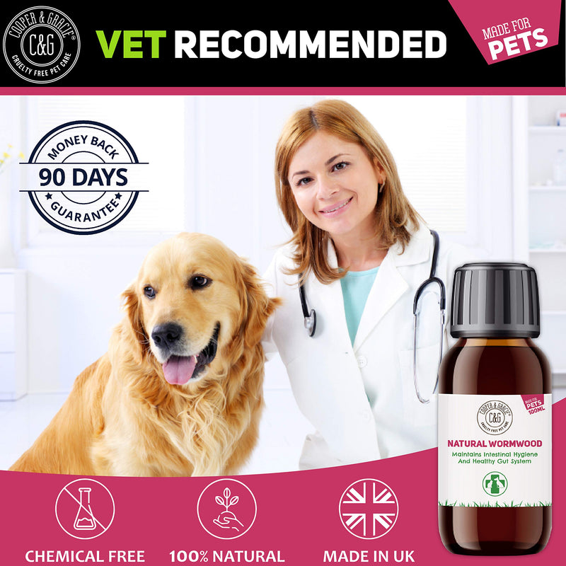 C&G Pets | Natural Worm Wood | Natural Solution For Intestinal Health No Nasty Chemicals | Powerful Colon Cleanse For Dogs, Cats, Poultry, Birds, Ferrets, Rabbits & Pets - PawsPlanet Australia